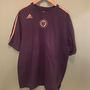 Adidas Black T-Shirt with Gold and Blue Logo